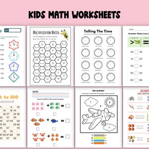 Printable Math Mega Bundle for Kindergarten, Grade 1 & Grade 2 – 950 Pages of Fun Math Worksheets for Kids