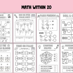 Printable Math Mega Bundle for Kindergarten, Grade 1 & Grade 2 – 950 Pages of Fun Math Worksheets for Kids