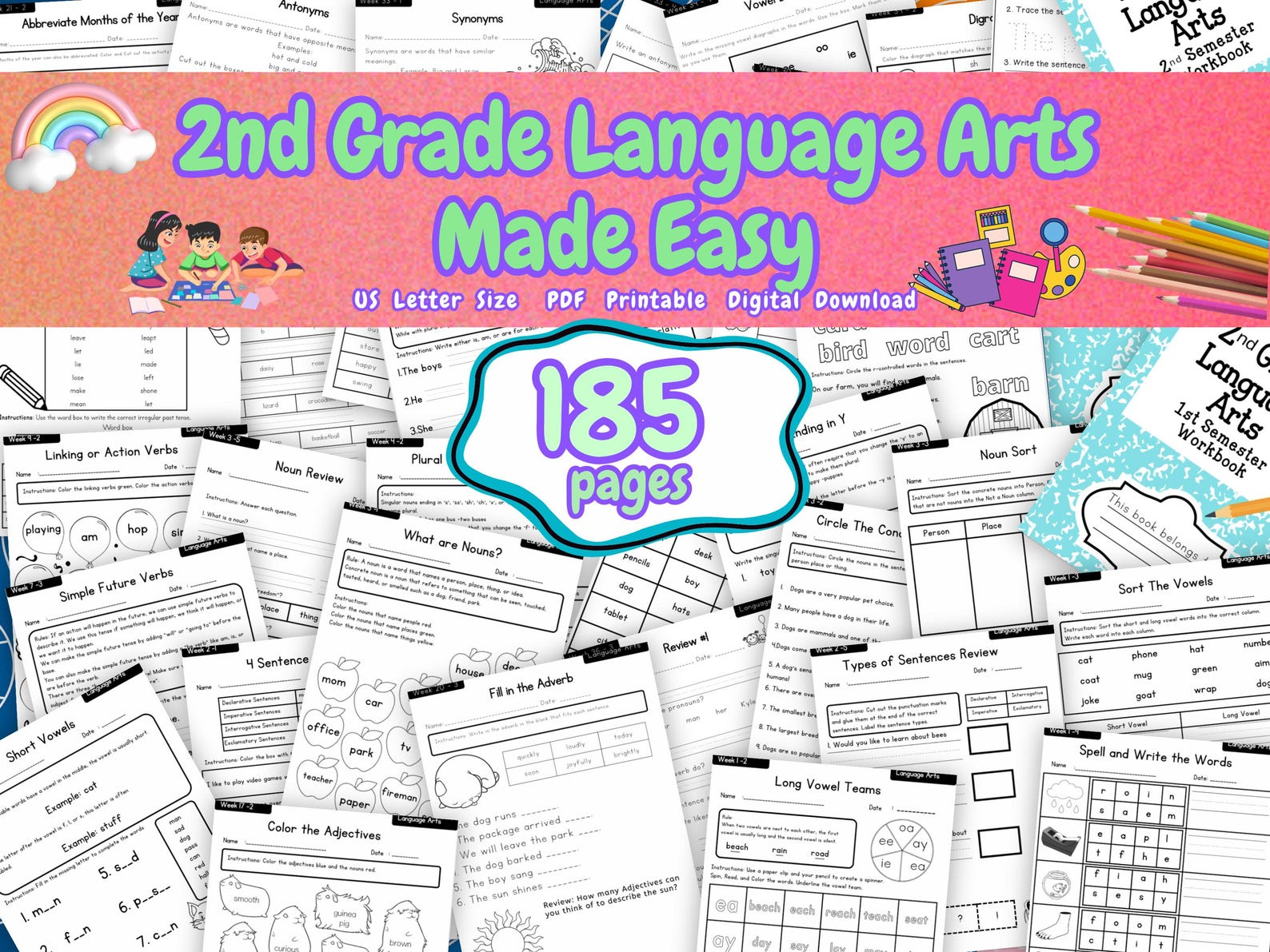 101 Page Alphabet, Number, Shape and Color Worksheets for Preschool and ...