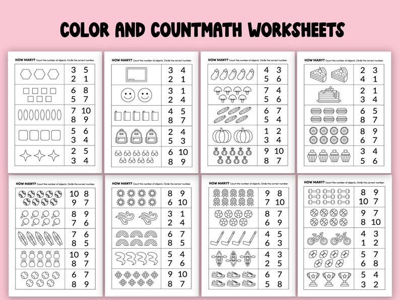Printable Math Mega Bundle for Kindergarten, Grade 1 & Grade 2 – 950 Pages of Fun Math Worksheets for Kids