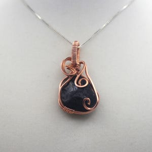 Raw Copper Apache Tears Pendant Necklace