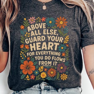 Guard Your Heart Proverbs 4:23 Christian Shirt Beach TShirt Faith Based Shirt Christian T Shirts Jesus Shirt Trendy Modest Christian Shirts