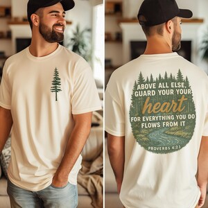 Guard Your Heart Proverbs 4:23 Christian Shirt Bible Verse Shirt Religious Gift Faith Tee Christian Gifts Faith Apparel Gift for Him