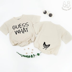 Guess What Chicken Butt Baby Romper, Funny Baby Bodysuit, Gender Neutral Outfit, Baby Shower Gift, Animal Baby Outfit, Funny Infant Quote