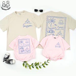 Personalized Cousin Crew Matching Shirts, Summer Beach Vacation Family Outfit, Cousin Beach Trip Family Tee, Summer Trip Family Shirts bild 3