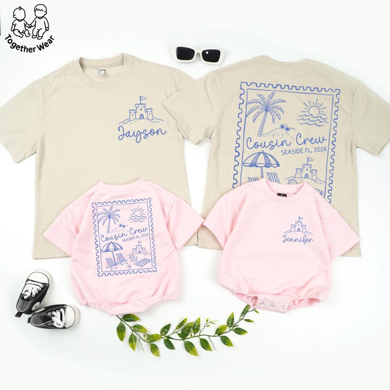 Personalized Cousin Crew Matching Shirts, Summer Beach Vacation Family Outfit, Cousin Beach Trip Family Tee, Summer Trip Family Shirts bild 3