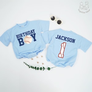 Personalized Baseball Birthday Kids Shirts, Baseball Birthday Party Outfit, Sports Baby Romper, Baseball Fan Toddler, Birthday Boy Gift
