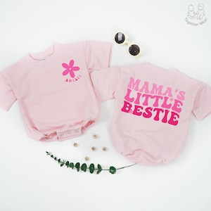 Personalized Mama&#39;s Little Bestie Romper, Mama&#39;s Little girl Baby Girl Outfit, Mommy & Me Bodysuit, Mama&#39;s Girl Romper, Baby Girl Clothes