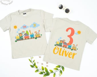 Personalized Train Birthday Shirt, 3th Birthday Shirt, Train Boy Shirt, Youth Kids Tee, Custom Name Train Shirt, Birthday Party Gift