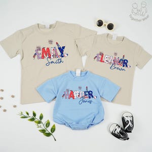 Personalized 4th of July Baby Shirt, American Baby Romper, Patriotic Name Toddler Shirt, Baby Shower Gift, Independence Day Outfit