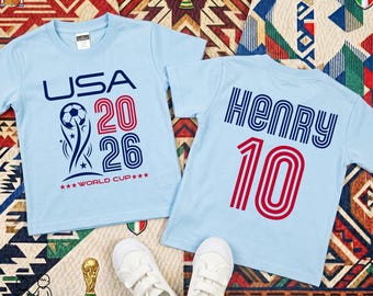 Personalized USA 2026 Toddler, American Soccer Kids Outfit, USA Football Fan Kids Shirt, Game Day Kids Tee, USA Team Tee, Soccer 2026 Shirt