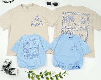 Personalized Cousin Crew Matching Shirts, Summer Beach Vacation Family Outfit, Cousin Beach Trip Family Tee, Summer Trip Family Shirts