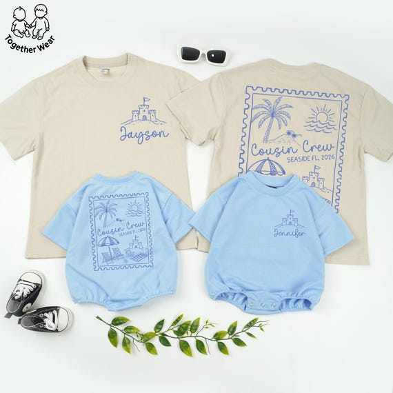 Personalized Cousin Crew Matching Shirts, Summer Beach Vacation Family Outfit, Cousin Beach Trip Family Tee, Summer Trip Family Shirts