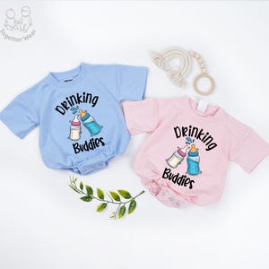 Drinking Buddies Baby Romper, Best Friends Baby Outfit, Besties Bodysuit, BFF Soulmate Clothes, Matching Twins Drinking Outfit