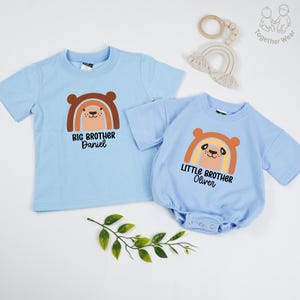Personalized Big Brother Little Brother Matching Shirt, Custom Sibling Outfits for Boys, Family Sibling Outfit, Baby Announcement