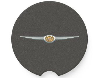 Chrysler Soapstone Car Coaster with Chrysler Wing Logo, Auto Accessory, Unique Gift for Car Lovers, Home Decor, Summer Road Trip