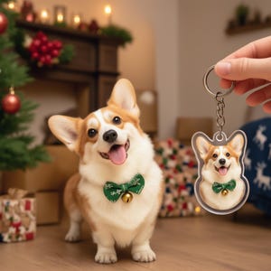 Custom Dog Keychain, Personalized Pet Photo Keychain, Pet Portrait Keychain, Cat Mom Gift, Pet Loss Gift, Gift for Pet Lovers, Cat Keychain