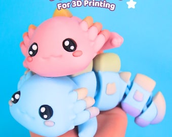Flexi Axolotl STL: Articulated 3D Printing File (Digital Download)