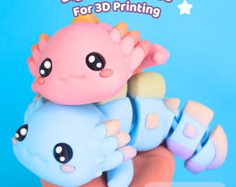 Flexi Axolotl STL: Articulated 3D Printing File (Digital Download)