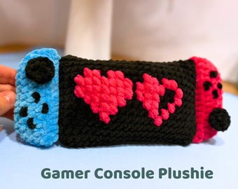 Crochet Pixel Gamer Console Pattern PDF Magnetic Controller Amigurumi Kawaii Gaming Plushie Cute Desk Decor Downloadable Crochet Pattern
