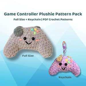 Crochet Game Controller Pattern Pack PDF Kawaii Amigurumi Gamer Plushie And Keychain Gift Gaming Desk Accessory Downloadable Crochet Pattern