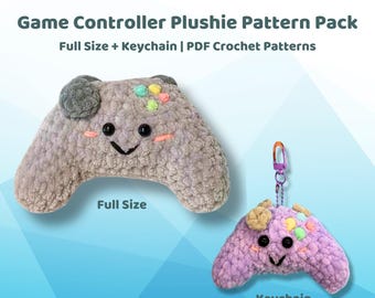Crochet Game Controller Pattern Pack PDF Kawaii Amigurumi Gamer Plushie And Keychain Gift Gaming Desk Accessory Downloadable Crochet Pattern