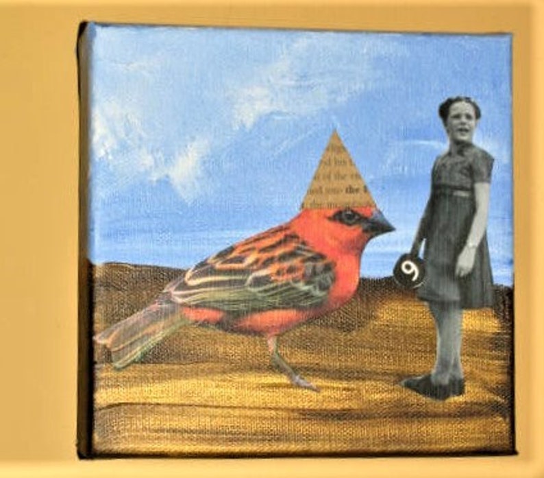 Original Mixed Media Collage Painting by Artist Jahne Glenn