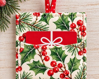 Christmas Fabric Gift Card Holder/ Sewing Pattern PDF