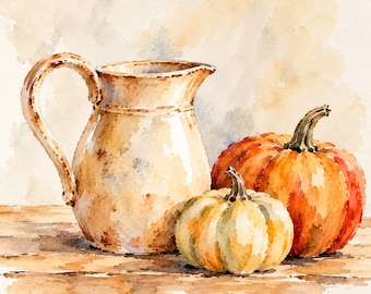 Aquarell-Tutorial für den Herbst: Schriftliche und illustrierte Malanleitung (PDF-Download)