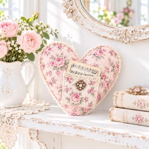 Shabby Chic Stuffed Heart Easy Sew Bowl Filler PDF Pattern