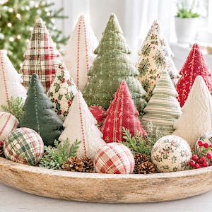Naaipatroon voor een kerstboom van stof | DIY-handleiding voor het vullen van een kom | Printbaar PDF-bestand | Kerstdecoratie | Naaipatroon voor beginners