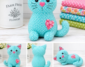 Modern Cat Plushie/ Beginner Sewing Pattern/ Easy Sew/ Digital Download