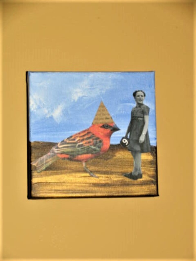 Original Mixed Media Collage Painting by Artist Jahne Glenn