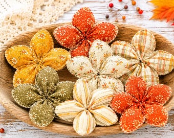Herbstliche Stoffblumen-Schalenfüllung – Nähanleitung / Einfache Herbstdeko / Bastelidee im Landhausstil mit Stoffresten