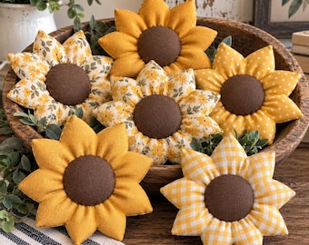 Herbstliche Sonnenblumen-Nähvorlage (PDF) / Einfach zu nähen / Heimdeko / Stoffblume