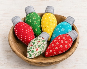 Nähvorlage für eine Weihnachtslichter-Schale, 4-Zoll-Stoffkugel-Vorlage, Weihnachtsschmuck-Vorlage, einfaches Nähprojekt für die Feiertage