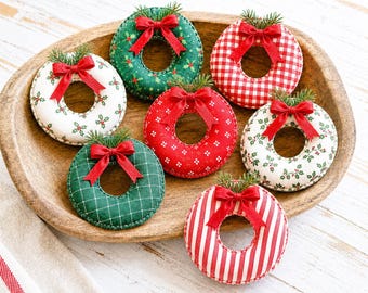 Christmas Wreath Bowl Filler Sewing Pattern, Stuffed Fabric Wreath Tutorial, Printable Holiday Ornament Pattern, Beginner PDF Download