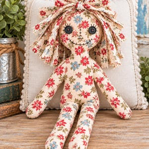 Ten Inch Rag Doll/ Easy Sew/Digital Downloads Sewing Pattern and Directions