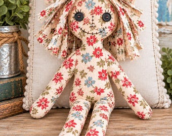 Ten Inch Rag Doll/ Easy Sew/Digital Downloads Sewing Pattern and Directions