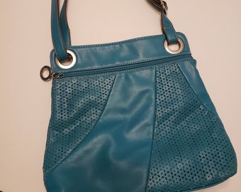 Nine & Co. Turquoise Crossbody Bag: Vintage Leather Shoulder Bag
