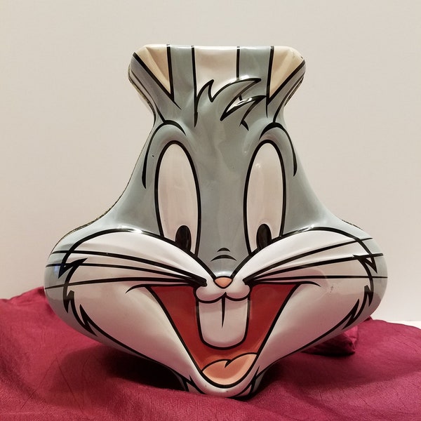 Bugs Bunny Vintage Tin - Warner Bros 1998 - Bugs Bunny Iconic Head Tin - Collectible Looney Tunes Bugs Bunny Tin