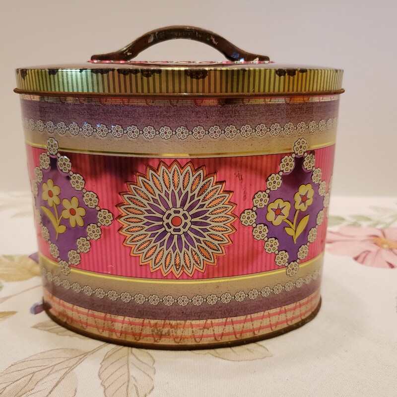 Retro Raspberry Ruffle Tin Riley Toffee Tin - Etsy