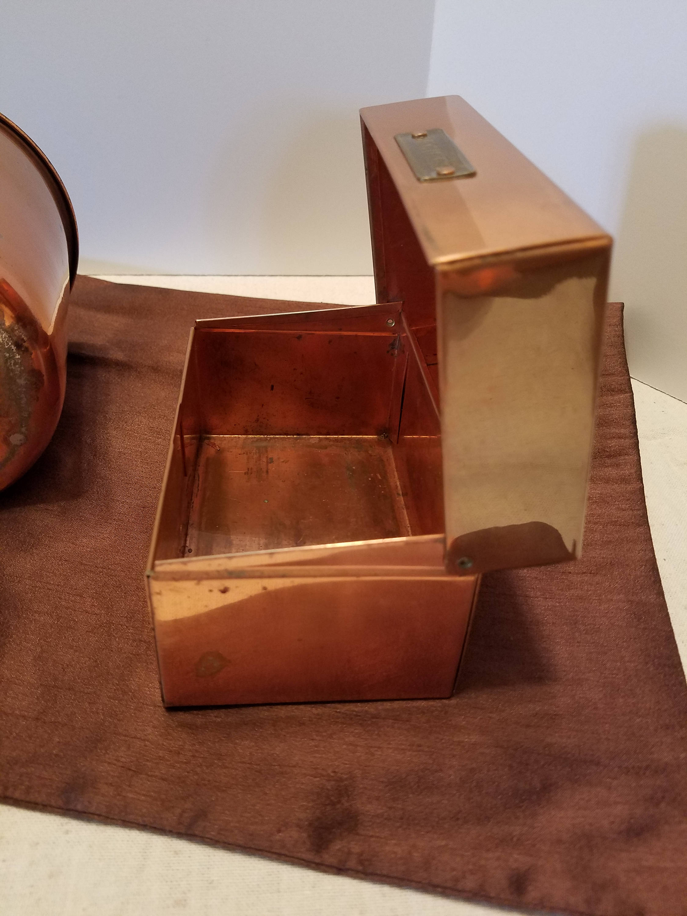 Copper Recipe Box - Vintage Copper Box - Solid Copper