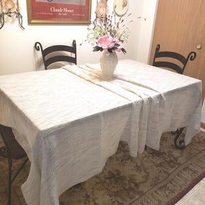 Gauze Linen Tablecloth: Large Semi-Sheer, Vintage Modern Thomas O'Brien (113 x 70)