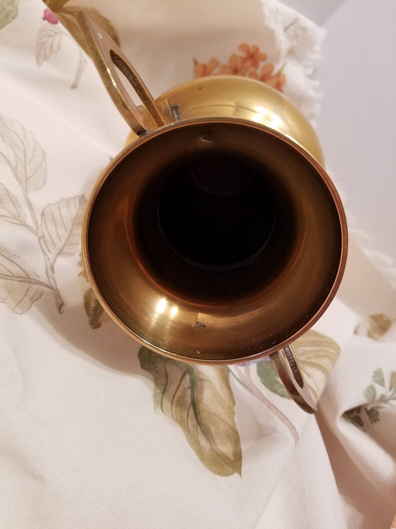 Solid Brass Urn Style Vase with Handles Made in India Etsy