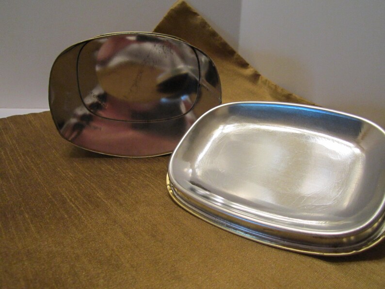 Vintage Blue Tin Multi-Color Modern Design Red Gold Lime Made in West Germany