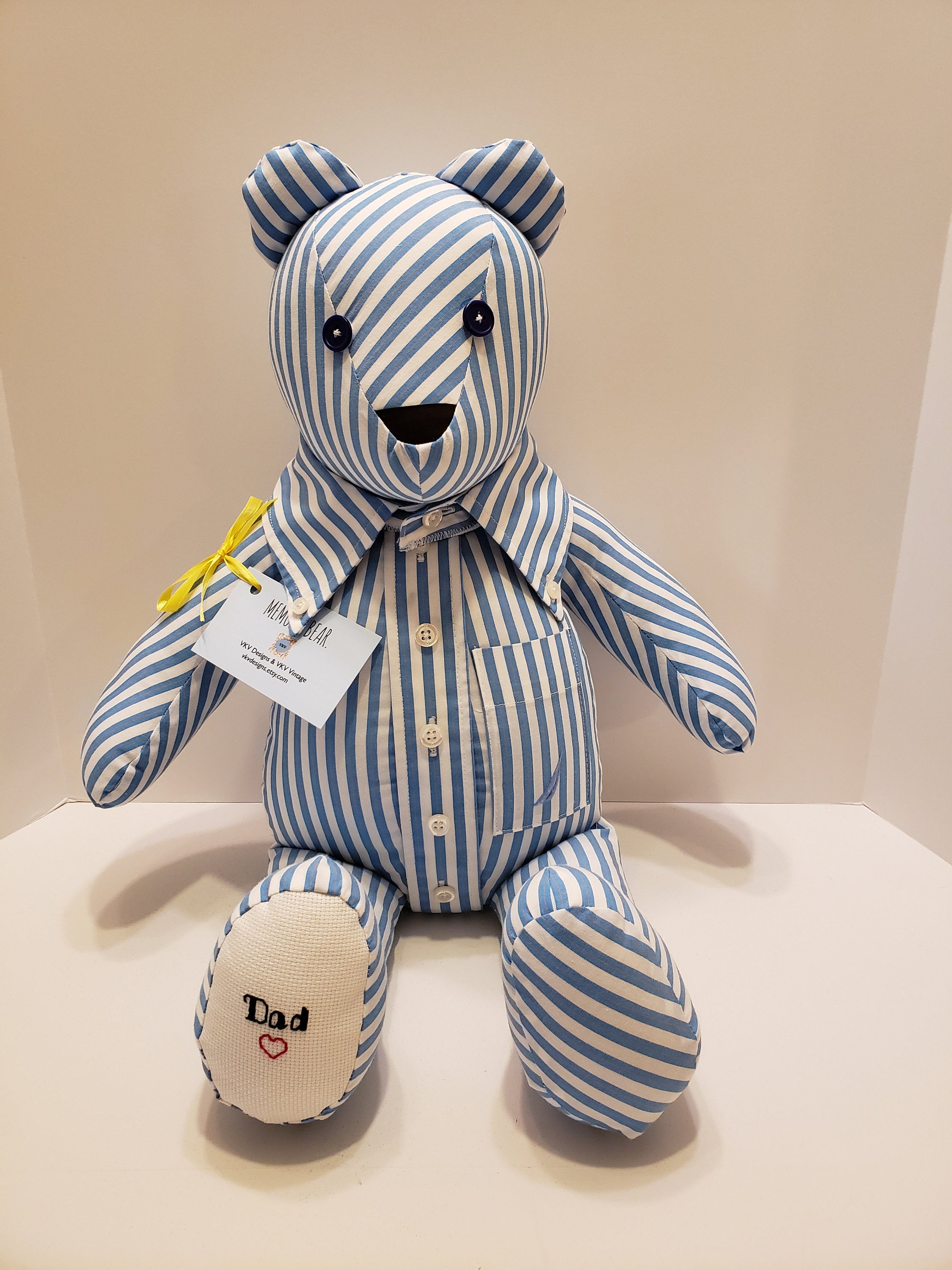 MEMORY BEAR 20 Inch Custom Made From Shirts or Fabric - Etsy UK