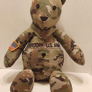 Custom Military Uniform Memory Bear: Handmade Keepsake image 7