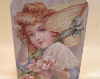Vintage Mrs. Grossmans Paper Co. Tin - Enesco Imports Corp - 1983 - Cottage Romance Young Lady