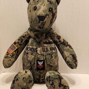 Custom Military Uniform Memory Bear: Handmade Keepsake image 4